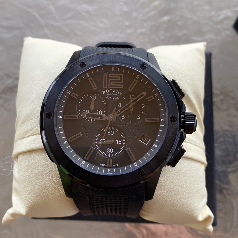 Mens black Rotary watch
